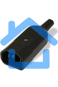 Разъемы для силового кабеля Hyperline CON-IEC320C14 Разъем IEC 60320 C14 220В 10A на кабель (плоские выступающие штыревые контакты в пластиковом обрамлении), прямой