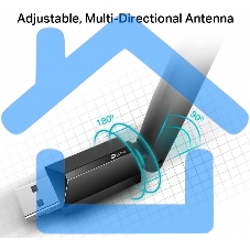 Беспроводный двухдиапазонный USB2.0 адаптер TP-Link Archer T2U Plus, 433Мбит/с + 200Мбит/с