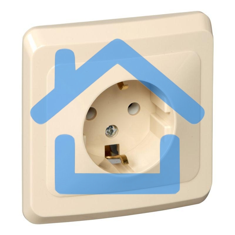 Розетка 1-м СП Этюд 16А с заземл. крем. SchE PC16-003K
