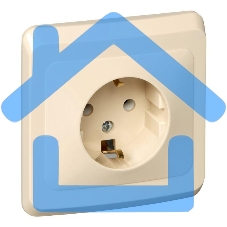 Розетка 1-м СП Этюд 16А с заземл. крем. SchE PC16-003K