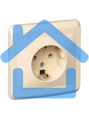 Розетка 1-м СП Этюд 16А с заземл. крем. SchE PC16-003K