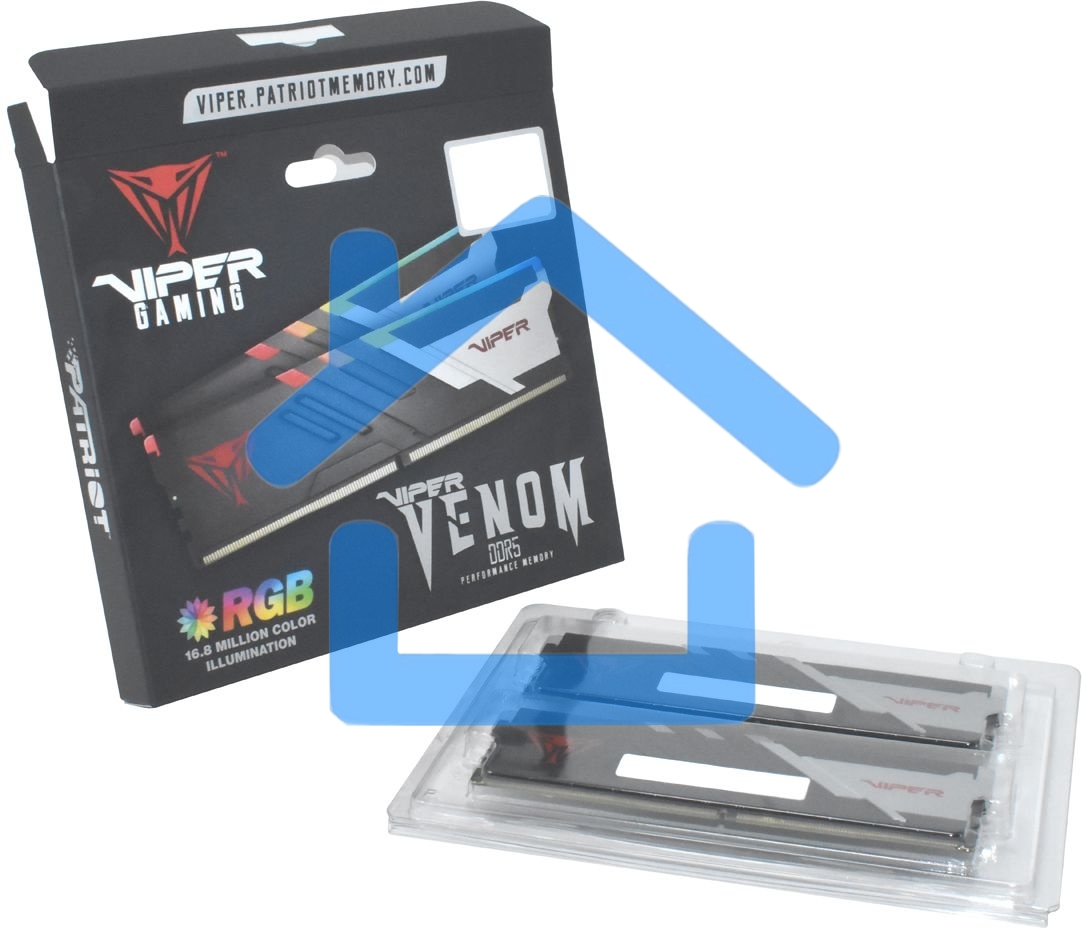 Оперативная память Patriot Viper Venom, DDR5, 32Gb (2x16Gb), 7400MHz, CL36, DIMM, с радиаторами, RGb, черный