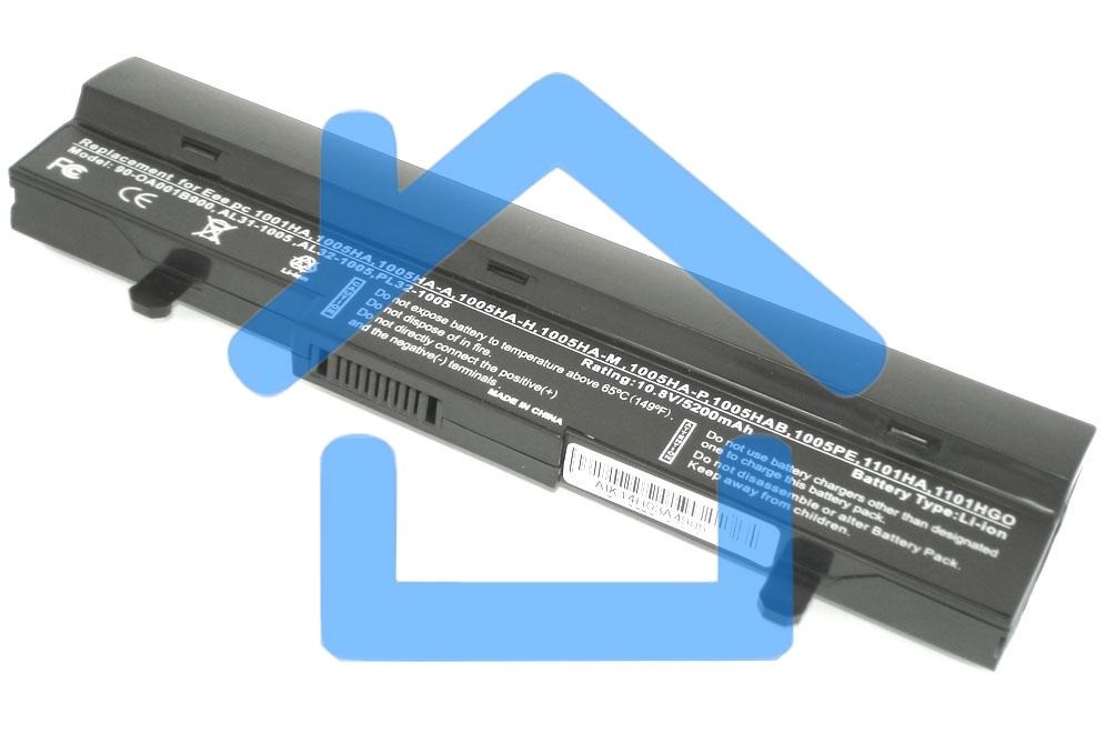 Аккумуляторная батарея для ноутбука Asus Eee PC 1001 1005 5200mAh OEM черный