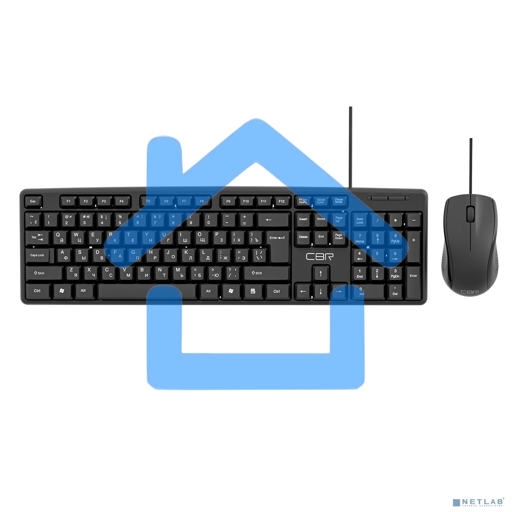 Комплект клавиатура + мышь CBR KB SET 709, USB. Клавиатура: 104 кл., офисн., 1,5 м. Мышь: 1000 dpi, 3 кн., 1,5 м