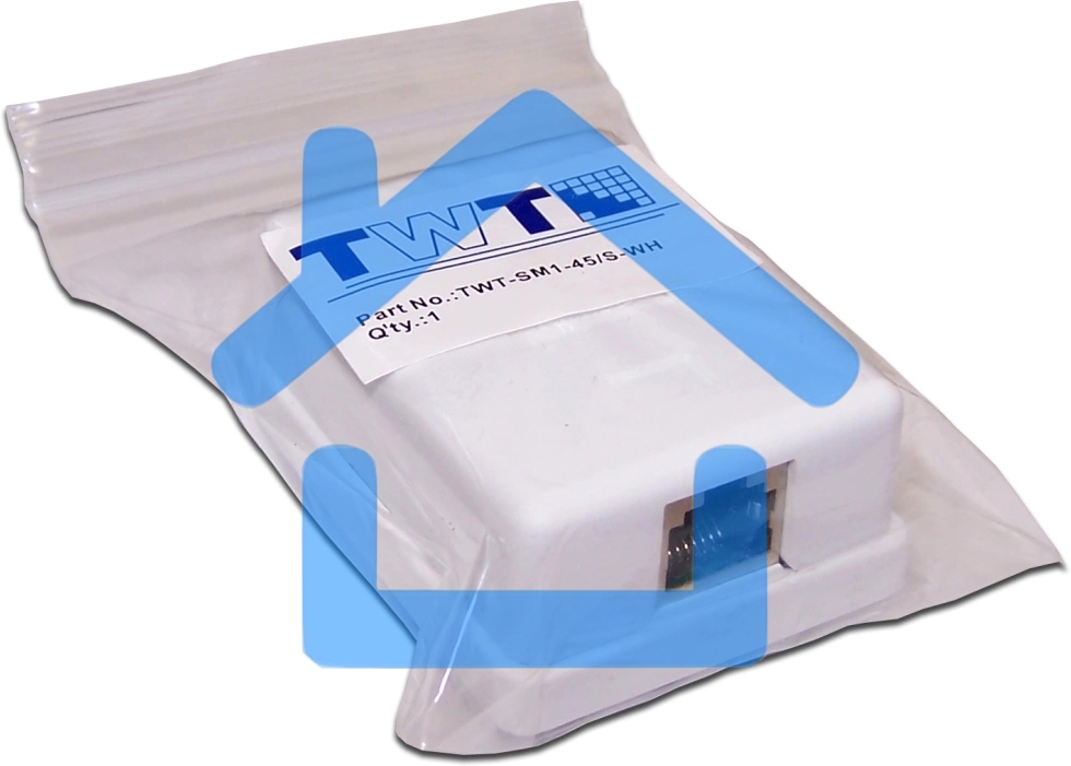 Настенная розетка, 1 порт RJ-45 категории 5е, STP, белая