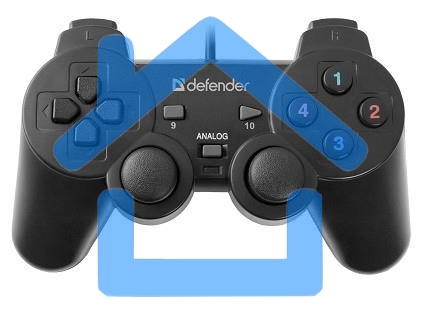 Геймпад Defender Omega USB, Проводной геймпад, 12 кнопок, 2 стика