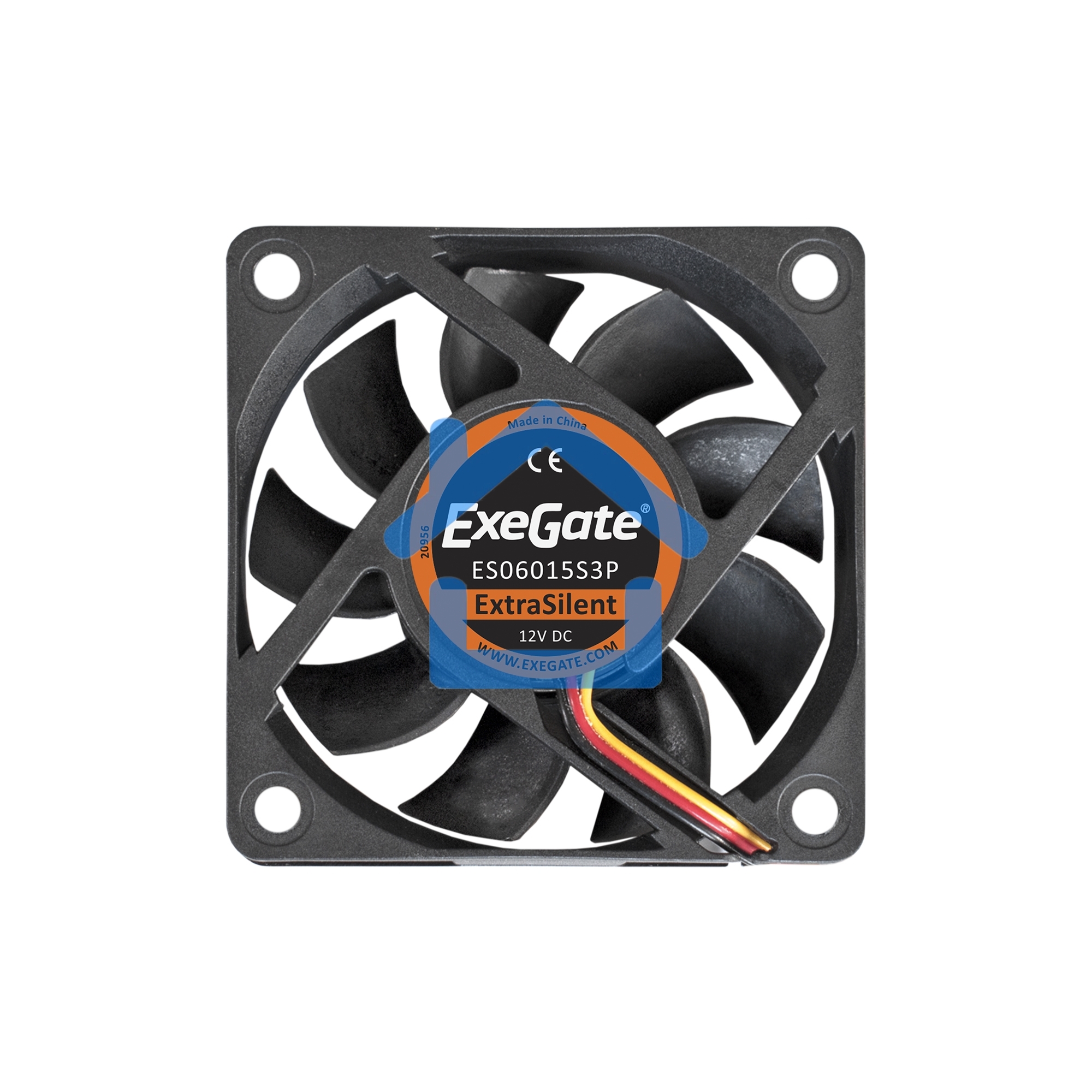 Вентилятор для корпуса ExeGate ExtraSilent ES06015S3P черный, 60 мм, 2500 об/мин, 17 дБ, 3 pin