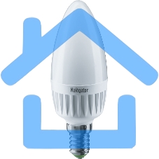 Лампа светодиодная Navigator NLL-C37-7-230-4K-E14-FR 7Вт свеча 4000К белый E14 560лм 176-264В