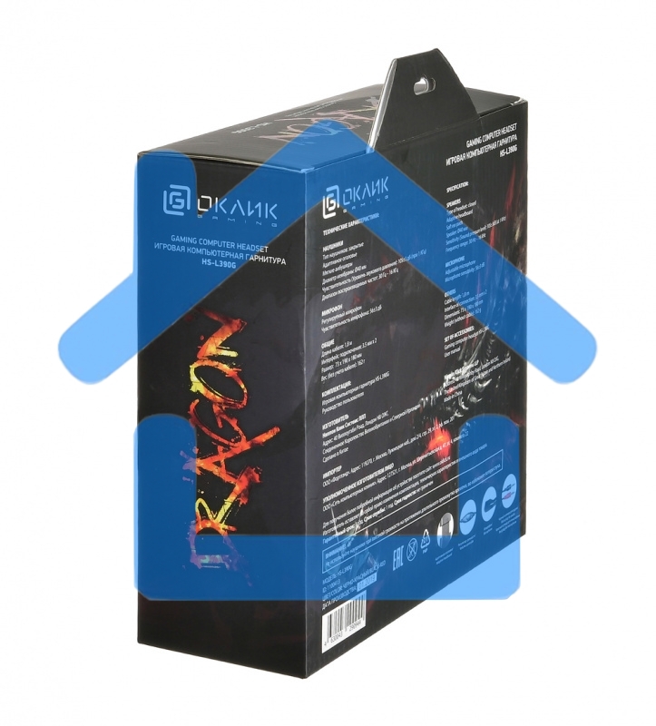 Гарнитура Oklick HS-L390G DRAGON black/red 1.8m (JD-728S)