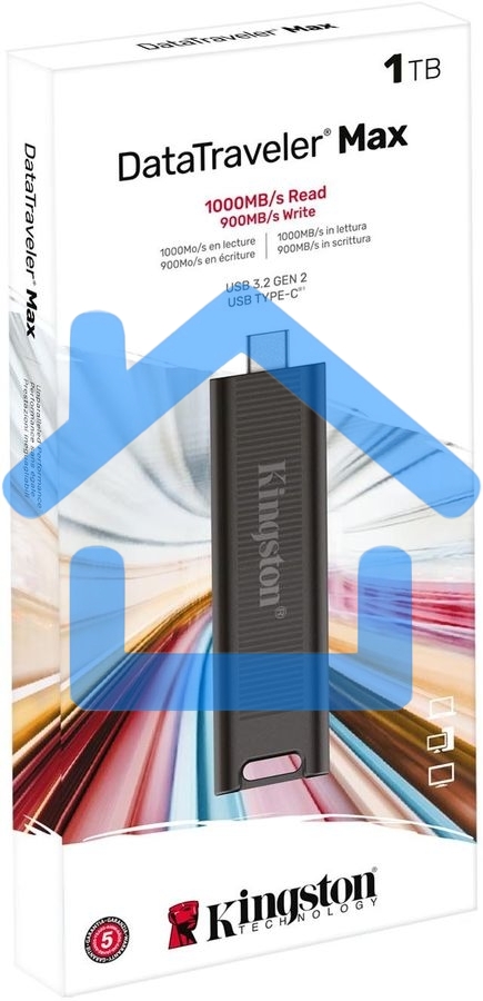 Флешка USB R/W Kingston 1.0Tb DataTraveler Max <DTMAX/1Tb>, USB3.2, up to 1000/900MBs черный