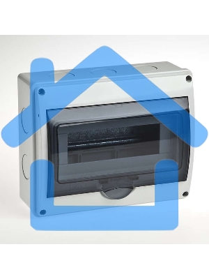 Бокс ОП Тусо 10мод. (4в) IP65 сер./дым. двер. Рувинил 69011