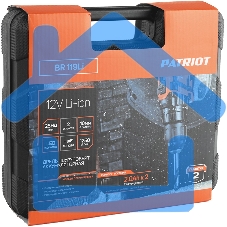 Дрель-шуруповерт Patriot BR 119Li, Аккумуляторная, 12В, 2 АКБ