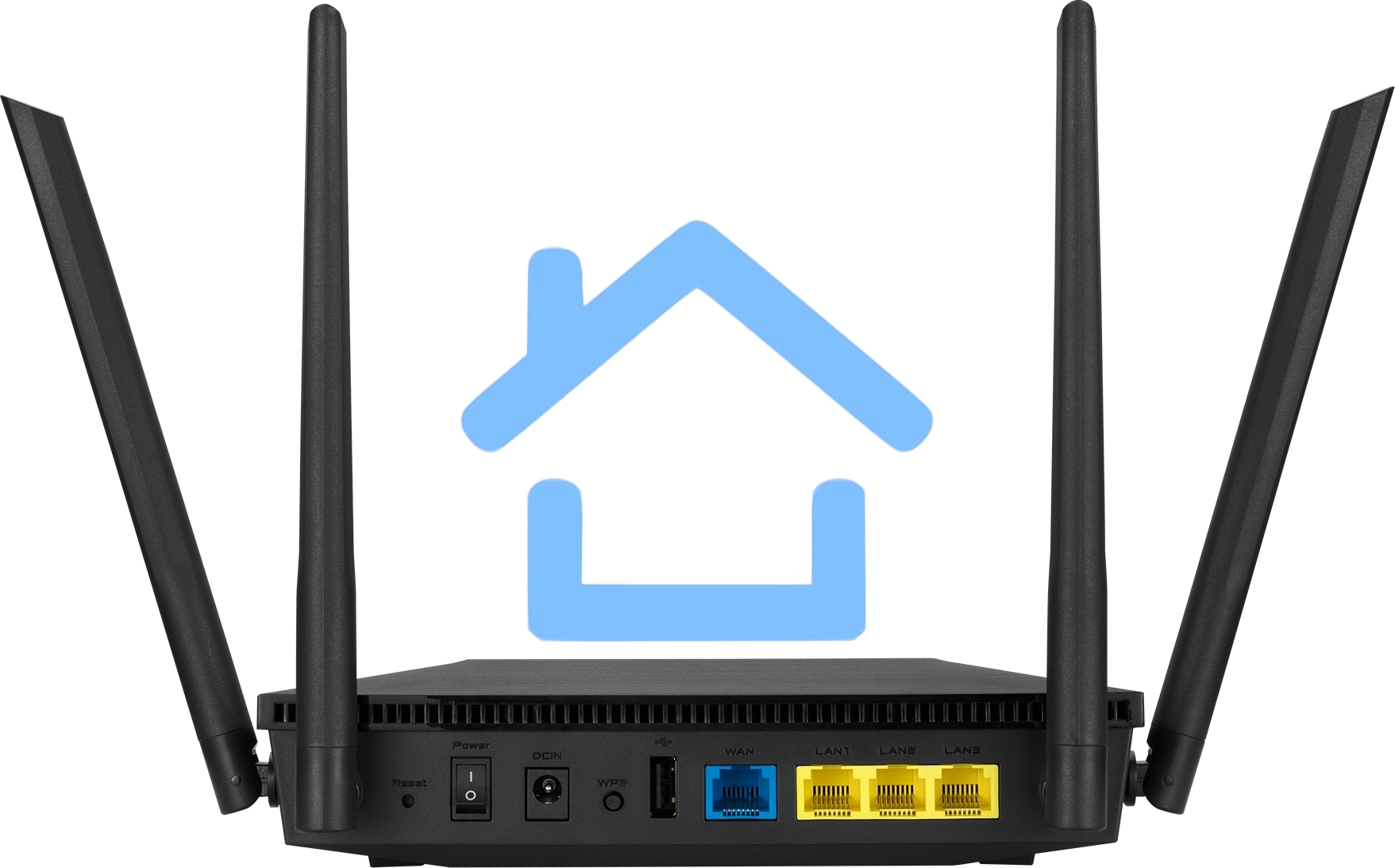 Роутер ASUS RT-AX53U802.11b/g/n/ac/ax, до 574 + 1201 Mbps, 2,4 + 5 гГц, 4 антенны, USB