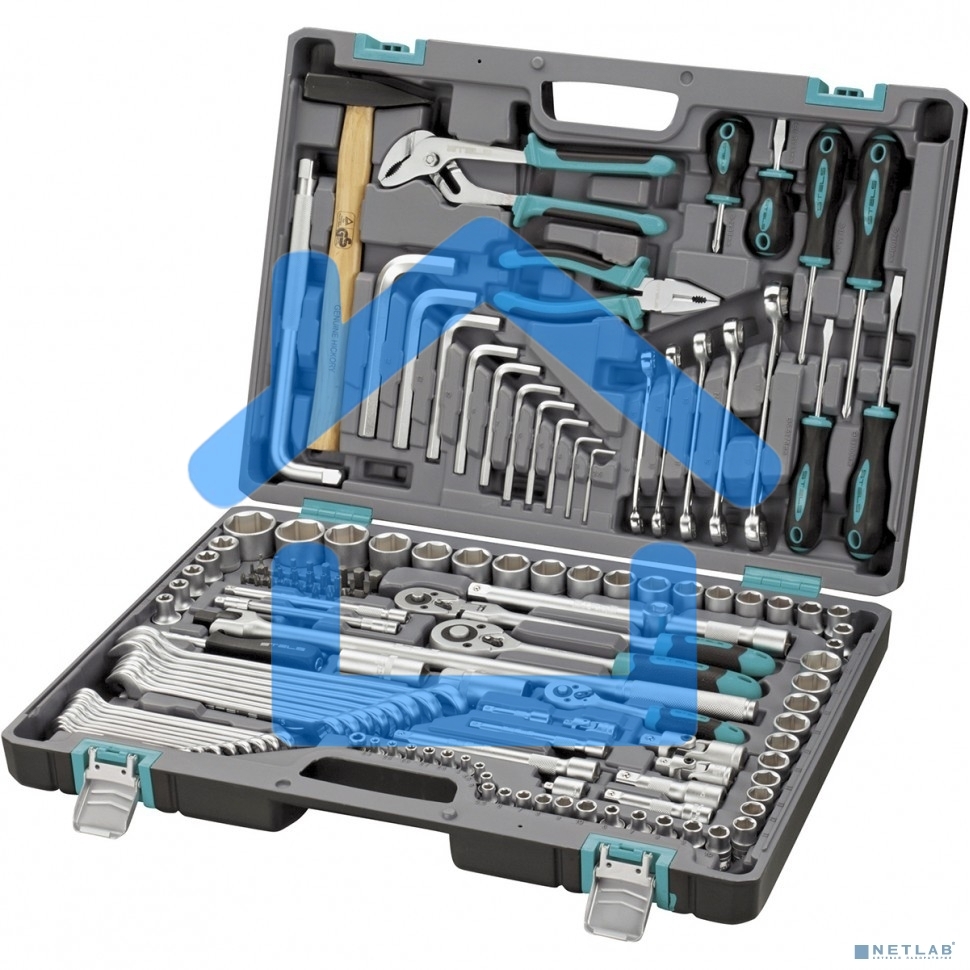 Набор инструментов STELS 141071/2'' 3/8'' 1/4'' CrV пластиковый кейс 142 предм.
