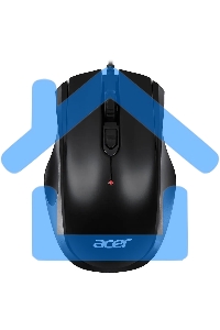 Мышь проводная Acer OMW020 черный, 1600 dpi, USB, кнопки - 4