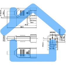 Разъемы для силового кабеля Hyperline CON-IEC320C14 Разъем IEC 60320 C14 220В 10A на кабель (плоские выступающие штыревые контакты в пластиковом обрамлении), прямой