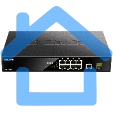 Коммутатор D-Link DGS-1010MP/A1A, L2 Unmanaged Switch with 9 10/100/1000Base-T portsand 1 1000Base-X SFPports(8 PoE ports 802.3af/802.3at (30 W), PoE Budget 125 W)