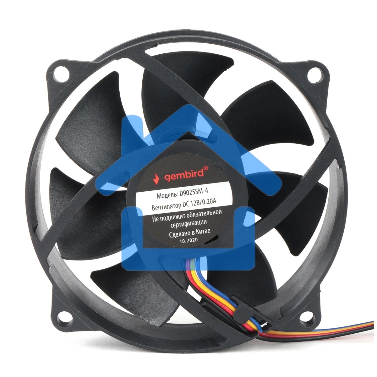 Вентилятор для корпуса Gembird 18653 черный, 90 мм, 2500 об/мин, 30.86 дБ, 4 pin