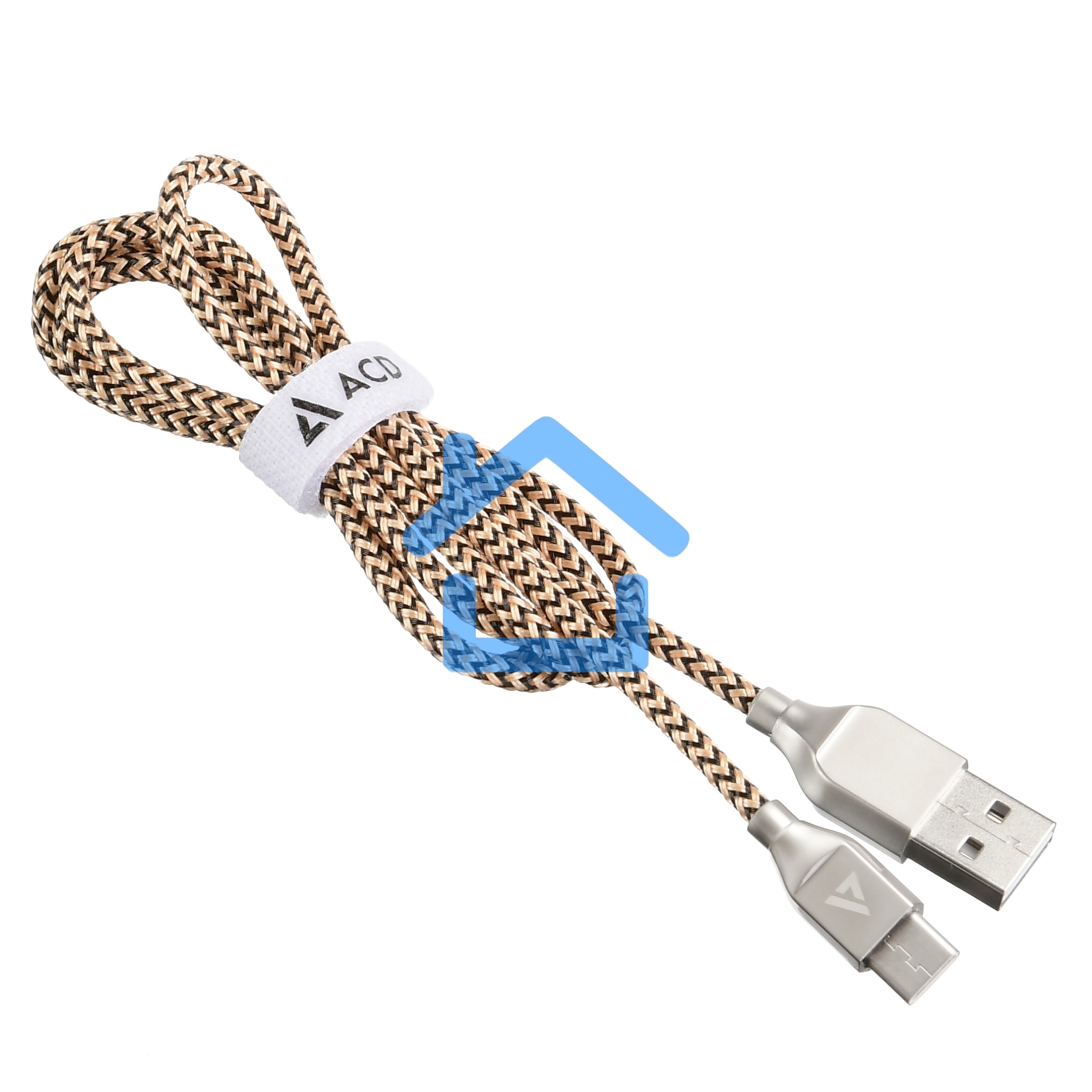 Кабель USB ACD-Titan Type-C ~ USB-A Нейлон, 1м, желто-черный (ACD-U927-C2Y)