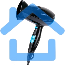 Фен Starwind SHD 7066 1600Вт черный/синий