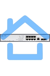 Коммутатор Managed L2 Switch 8x1000Base-T PoE, 2x1000Base-X SFP, PoE Budget 135W, RJ45 Console, 19