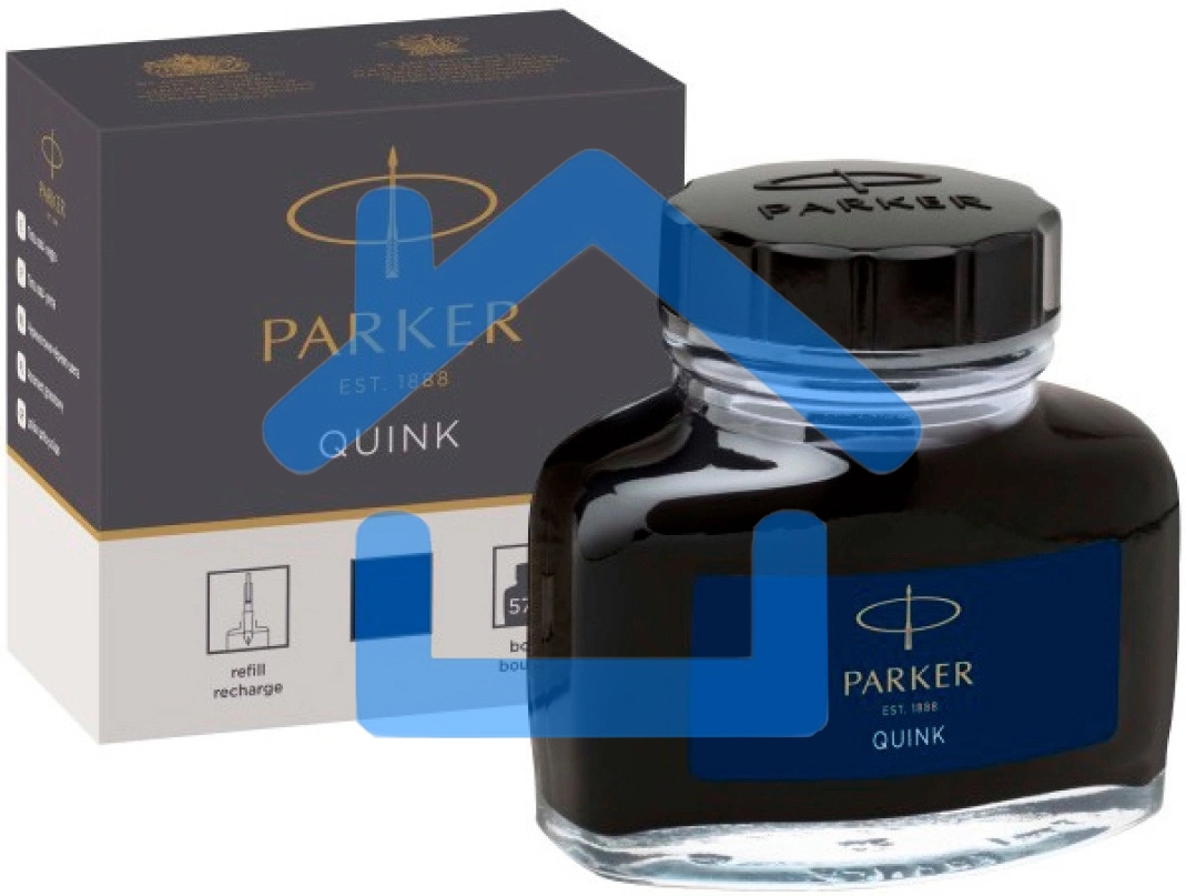 Флакон с чернилами Parker Quink Z13 (CW1950378) черный/синие чернила, 57мл для ручек перьевых