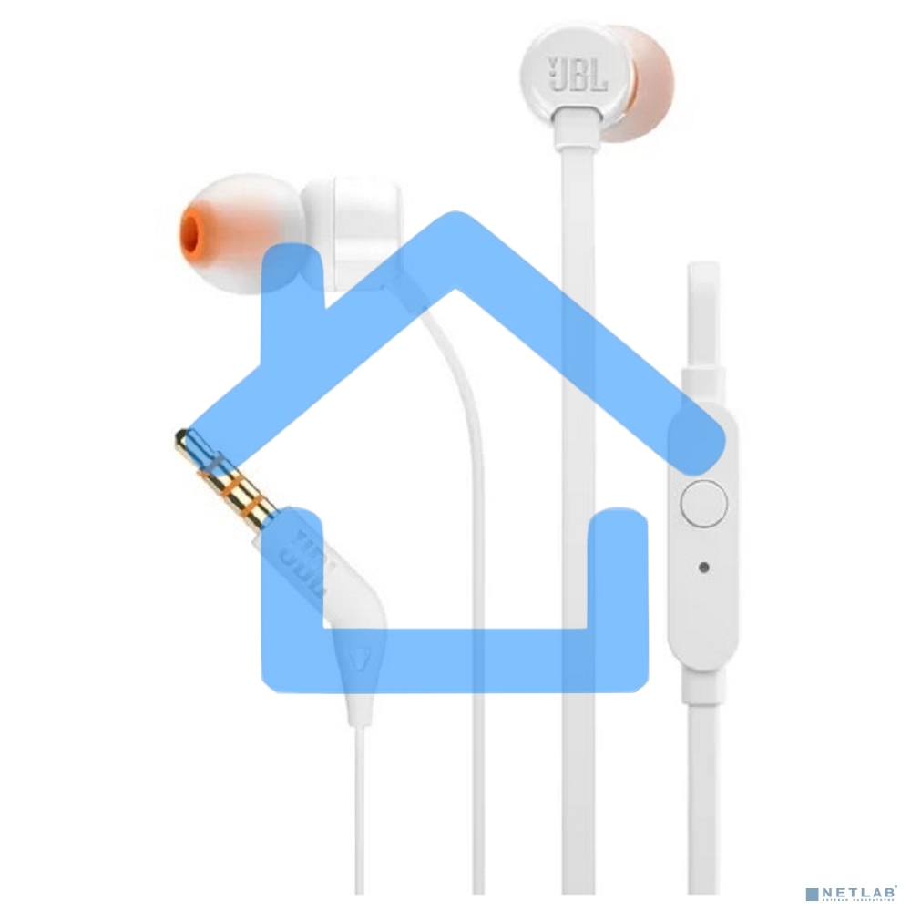 Наушники JBL Tune 110, 3.5 мм, внутриканальные, белый