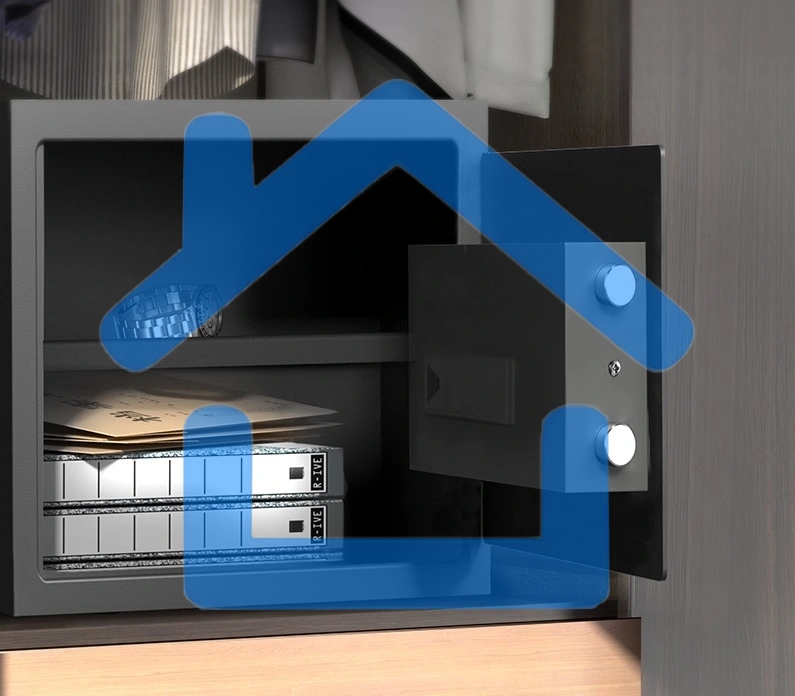 Сейф Deli ET533 360x 330x 330 мм, кодовый электронный/ключевой, черный