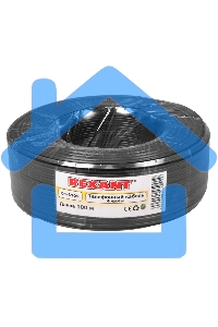 Телефонный кабель Rexant ШТЛП 4 жилы Cu, черный, 100м