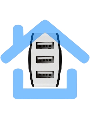 Зарядное устройство в прикуриватель Rexant 3 x USB, 1000mA, черный