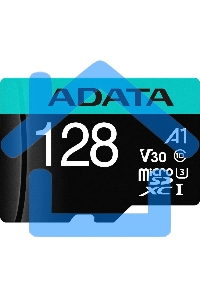 Карта памяти MICRO SDXC 128Gb W/AD. AUSDX128GUI3V30SA2-RA1 ADATA