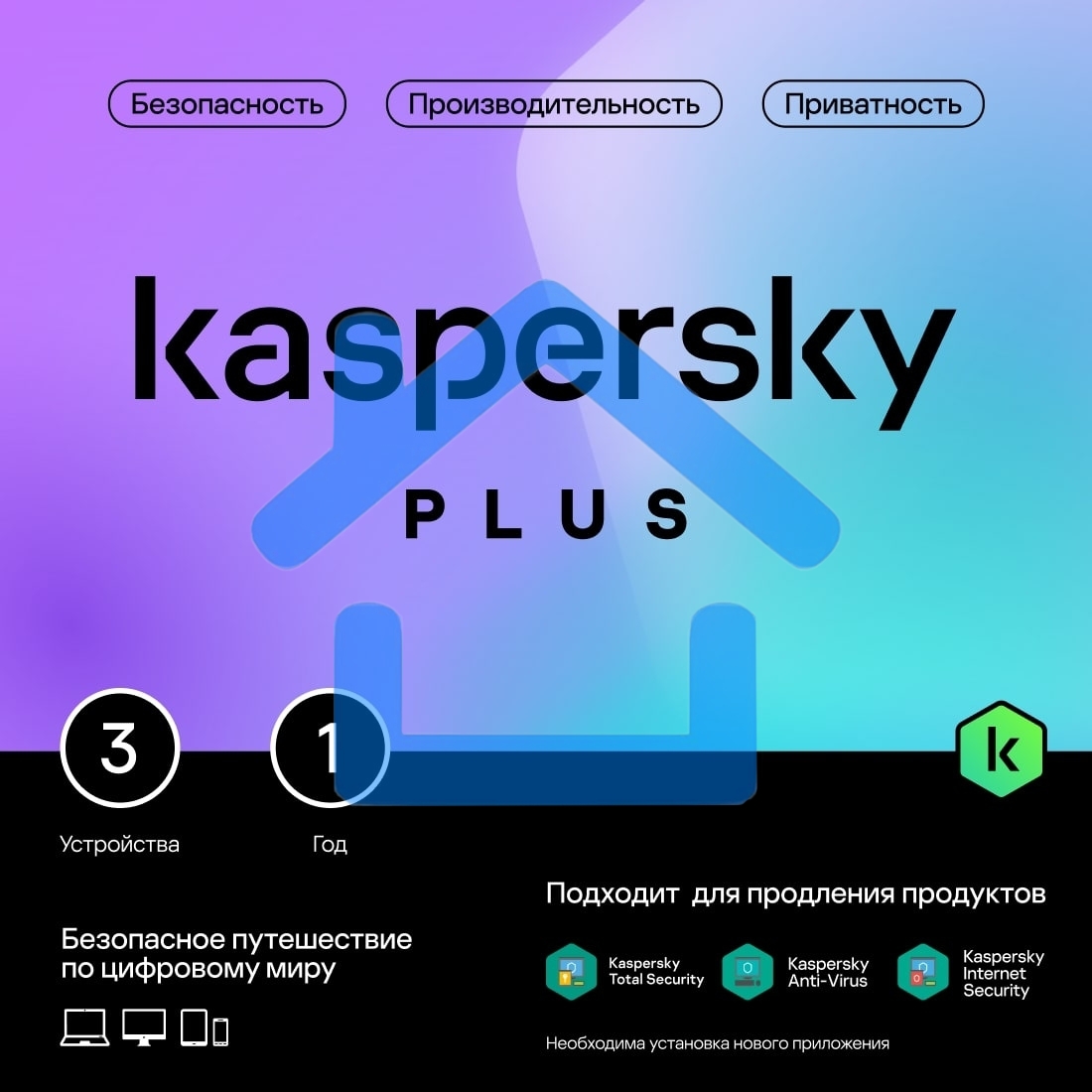 ПО Kaspersky Plus + Who Calls 3-Device 1Y Base Box (KL1050RBCFS)