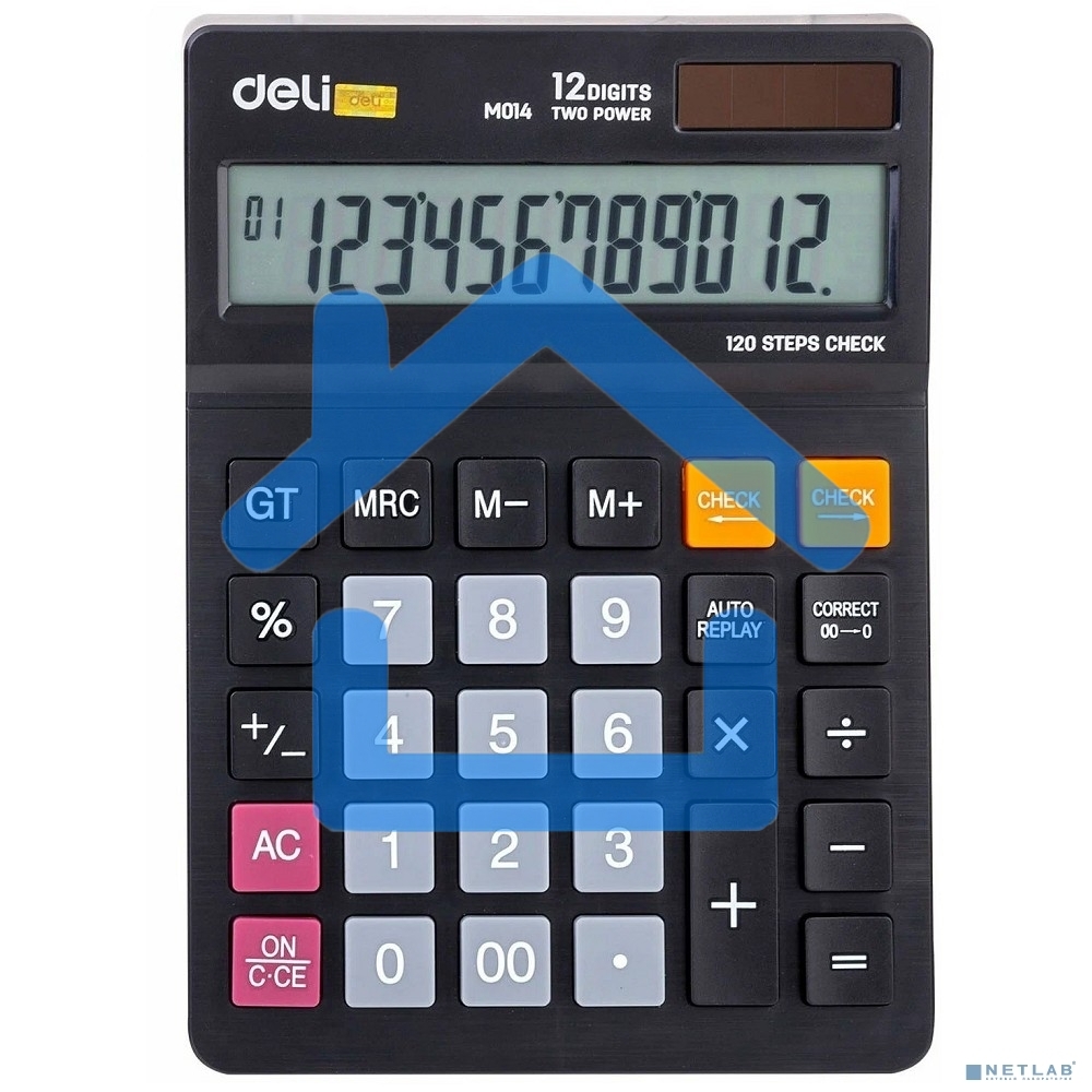 Калькулятор настольный Deli EM01420 черный 12-разр.
