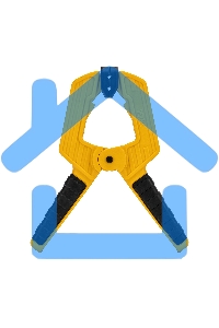 Струбцина клещеобразная Denzel усиленная 80 х 60 мм, двухкомпонентные рукоятки