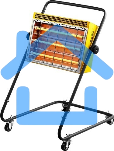 Обогреватель инфракрасный Ballu BIH-LM-3.0 желтый, кварцевый, 3000 Вт, 30 м2