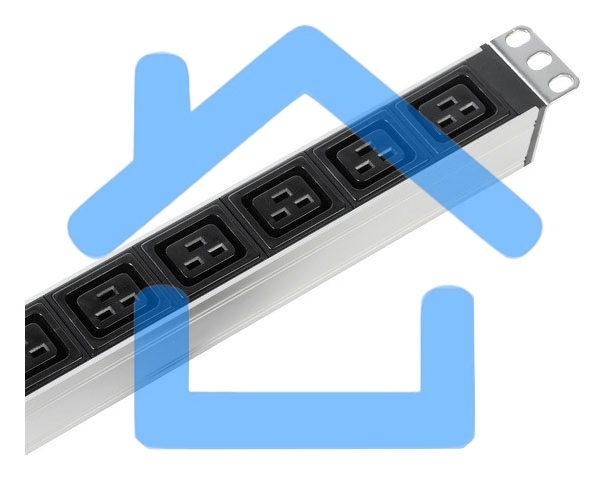 Вертикальный блок розеток ЦМО Rem-16 с выкл., 14 IEC 60320 C13, 10 C19, вход C20 16A, алюм., 33-38U (R-16-14C13-10C19-V-1420)