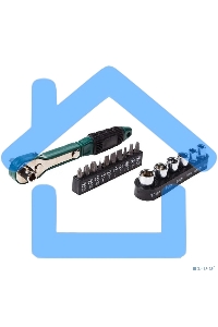 Набор головок и бит с ключом-трещоткой 17 предметов Rexant