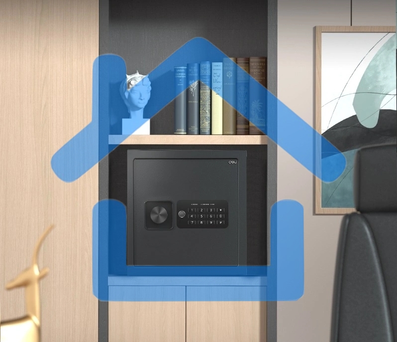 Сейф Deli ET533 360x 330x 330 мм, кодовый электронный/ключевой, черный