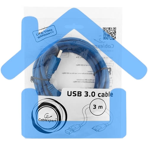Кабель Gembird PRO CCP-mUSB3-AMBM-10, USB 3.0 кабель для соед. 3м А-microB (9 pin) позол.конт., пакет