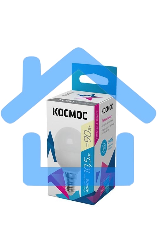 Лампа светодиодная LED BASIC GL45 10.5Вт 220В E14 3000К Космос LkeLED10.5wGL45E1430