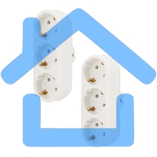 Набор тройников электрических линейных Rexant 16 А с заземлением, белый (2 шт./уп.)