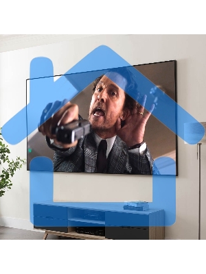 Экран Cinema S'OK 16:9 100' настенно-потолочный, на раме, 221x125см, рама черный бархат, полотно белый ПВХ