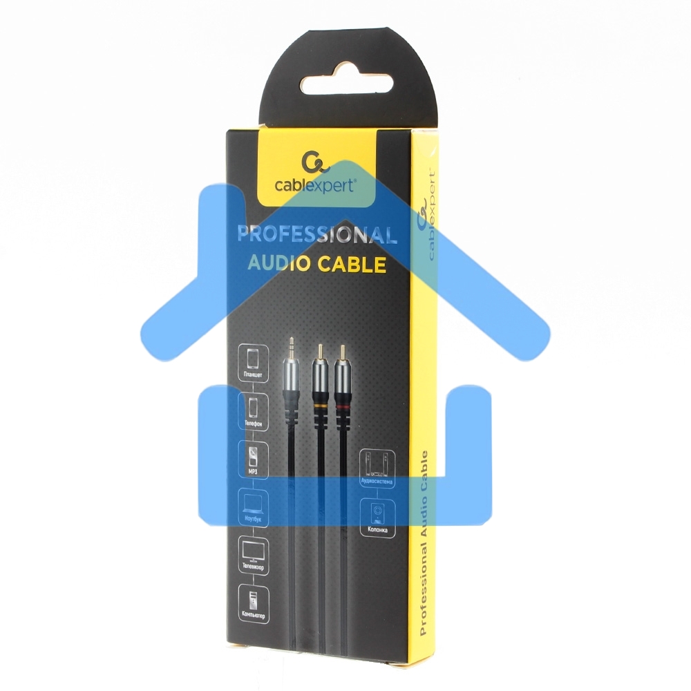 Кабель аудио Cablexpert CCAB-02-35M2RM-1.5MB. 3.5 Jack(M)/2х RCA (M), черный, 1.5м, блистер