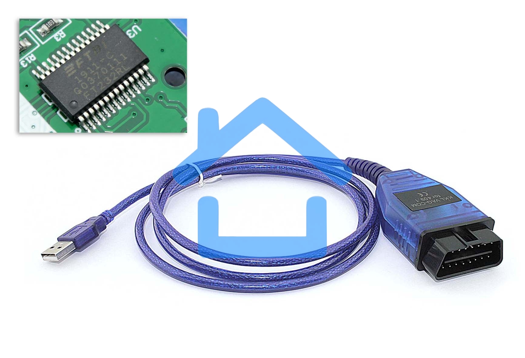 Сканер диагностики авто OBDII VAG COM KKL 409.1 (FT232RL)