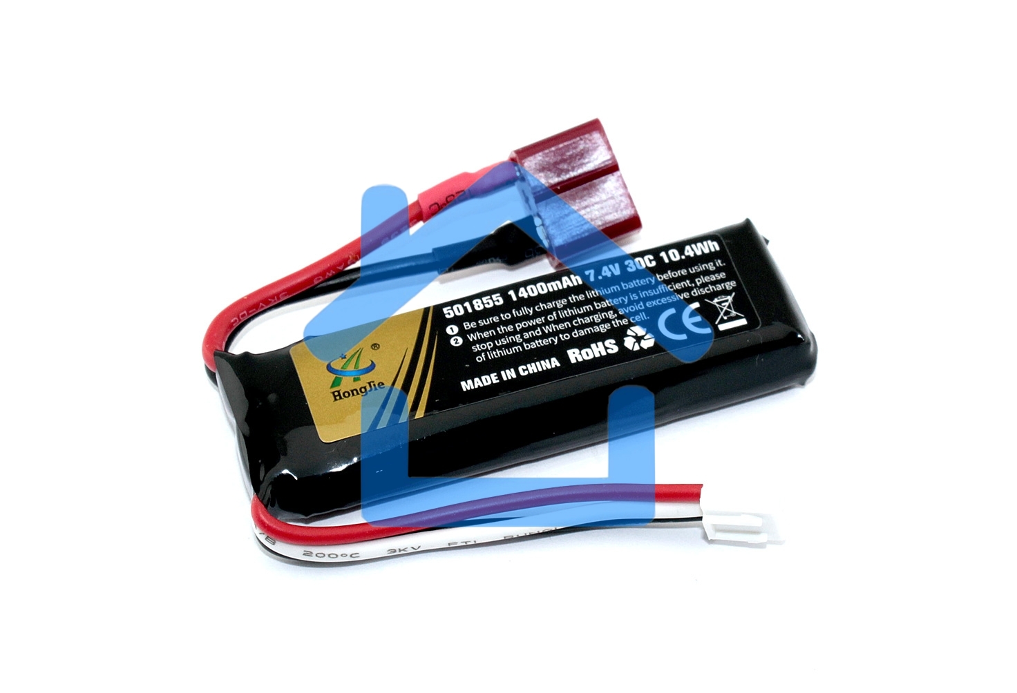Аккумулятор Li-Pol 7.4v 501855 1400mah разъем T-plug