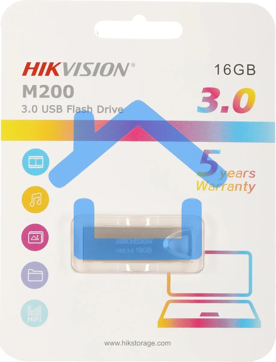 Флешка USB R/W 3.0 Hikvision HS-USB-M200/16G/U3 16Gb серебристый