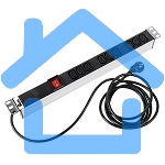 Аксессуар ЦМО Блок розеток Rem-16 с выкл., 9 IEC 60320 C13, 16A, алюм., 19