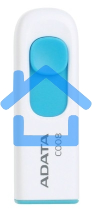 Флешка USB ADATA C008 (AC008-32G-RWE), 32Gb, USB 2.0, R/W 15/5, белый / синий