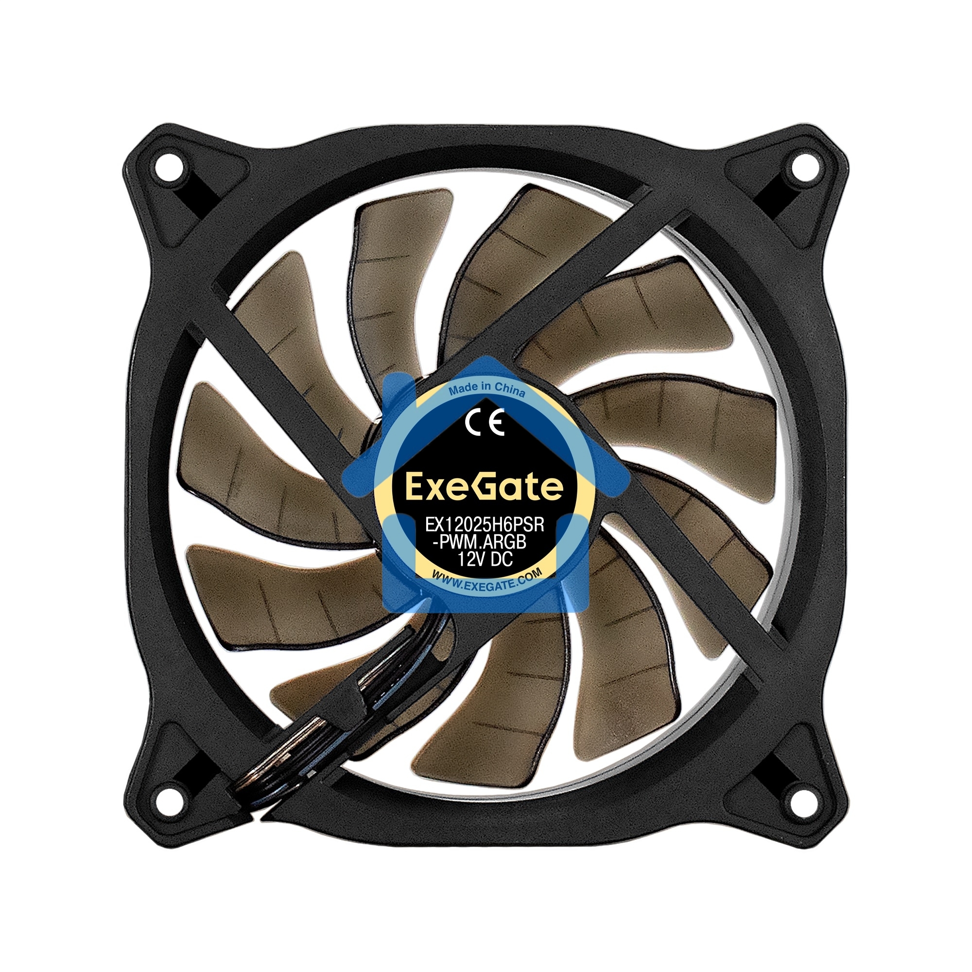 Вентилятор для корпуса ExeGate EX12025H6PSR-PWM.ARGB черный, 120 мм, 1200 об/мин, 33 дБ, 6 pin