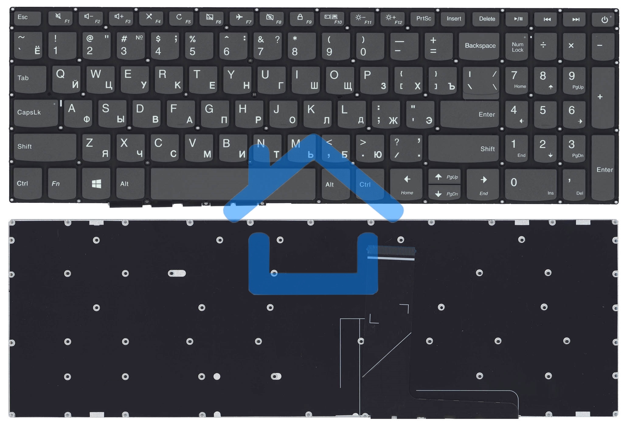 Клавиатура для ноутбука Lenovo IdeaPad 320-15ABR 520-15IKB черная